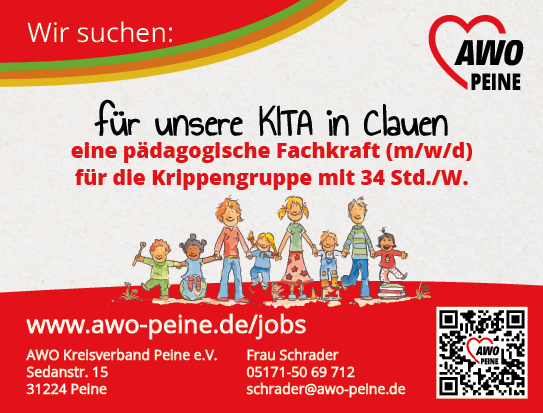 AWO_Stellenanzeige_Pädagogische Fachkräfte_Clauen